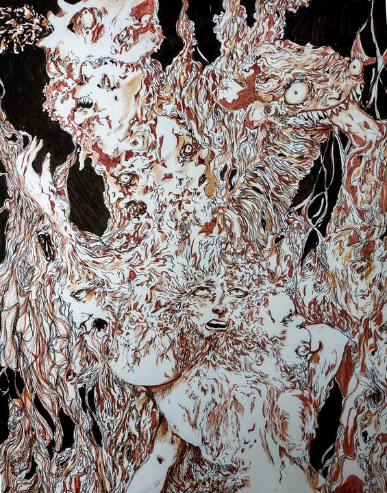 Halfbody w/tone and colorspash= $40