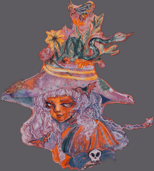 Harvest witch - Watercolor and Gouache